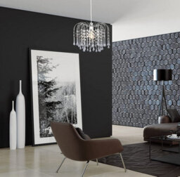 Klass Home Collection Teardrop Acrylic Crystal Pendant Ceiling Light Shade Chrome Finish - thumbnail 5