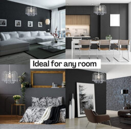 Klass Home Collection Teardrop Acrylic Crystal Pendant Ceiling Light Shade Chrome Finish - thumbnail 9