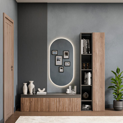 Decorotika Stockholm Moduler Modern Tv Unit Wall Mount Customizable Layout Black Alina - image 1