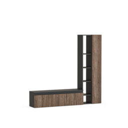Decorotika Stockholm Moduler Modern Tv Unit Wall Mount Customizable Layout Black Alina - thumbnail 4