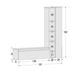 Decorotika Stockholm Moduler Modern Tv Unit Wall Mount Customizable Layout Black Alina - thumbnail 6