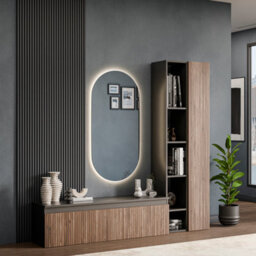 Decorotika Stockholm Moduler Modern Tv Unit Wall Mount Customizable Layout Black Alina - thumbnail 3