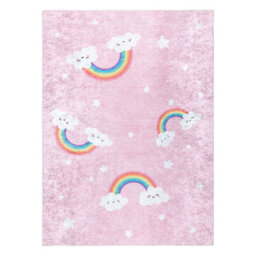 RugsX Junior 52063.802 Washing Carpet Rainbow, Clouds For Children Anti-Slip - Pink  140X190 Cm - thumbnail 2