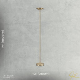 Happy Homewares Modern Uplighter Floor Lamp In Antique Brass With Memory Dimmer Button - thumbnail 7