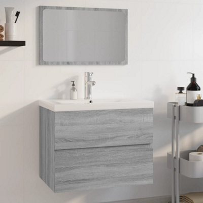 Walplus Bathroom Furniture Set Grey Sonoma Engineered Wood - image 1