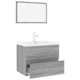 Walplus Bathroom Furniture Set Grey Sonoma Engineered Wood - thumbnail 3