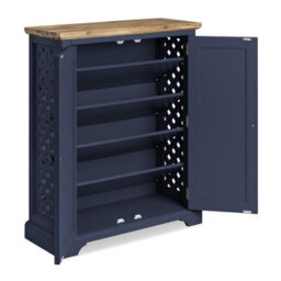 Statement Furniture Florence Shoe Storage Cabinet Wooden Shoe Rack - Navy Blue - thumbnail 4