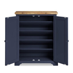 Statement Furniture Florence Shoe Storage Cabinet Wooden Shoe Rack - Navy Blue - thumbnail 2