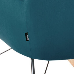 Beliani Velvet Sea Blue Rocking Chair With Metal Legs, W71 X D90 X H97Cm - thumbnail 7