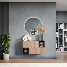 Decorotika Fiko Modern Wall-Mounted Sideboard Black Alina - thumbnail 1