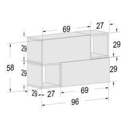 Decorotika Fiko Modern Wall-Mounted Sideboard Black Alina - thumbnail 6