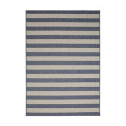 Melrose Eden Navy Stripe Design Pile Height 3mm Indoor Outdoor X-Large Area Rug - 200/290Cm - thumbnail 4