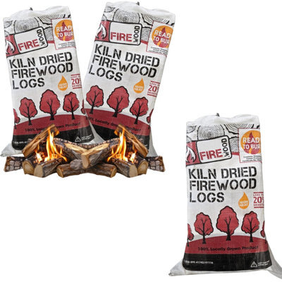 HEATON WHOLESALE 2 X Softwood Ready To Burn Kiln Dried Firewood Log For Outdoor Open Fire Pits - image 1
