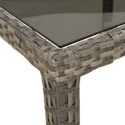 Vidaxl Garden Table 150X90X75 Cm Tempered Glass And Poly Rattan Grey - thumbnail 5