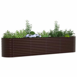 Berkfield Garden Raised Bed Brown 400 X 80 X 81 Cm Steel - thumbnail 3