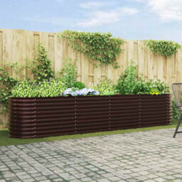 Berkfield Garden Raised Bed Brown 400 X 80 X 81 Cm Steel