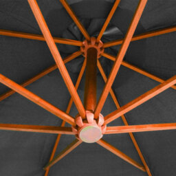 Berkfield Sturdy Hanging Parasol With Pole Anthracite 3.5X2.9 M Solid Fir Wood - thumbnail 5