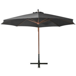 Berkfield Sturdy Hanging Parasol With Pole Anthracite 3.5X2.9 M Solid Fir Wood - thumbnail 3