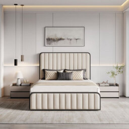 Olivia Cream Velvet Ottoman Storage Bed With Black Fabric Edges - thumbnail 3