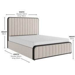 Olivia Cream Velvet Ottoman Storage Bed With Black Fabric Edges - thumbnail 5