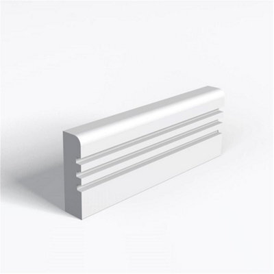 Marlborough - Double Set - Mdf Primed Pencil Round And 3 Square Grooves Architrave - 25mm (T) X 69mm (H)
