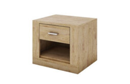 Arte Idea Contemporary Bedside Table 1 Drawer 1 Open Storage Compartment Oak Shetland Effect (H)410mm (W)500mm (D)420mm - thumbnail 1