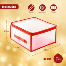 Geezy Christmas Bauble Storage Box 32Pcs Xmas Decoration Ornaments Balls Organiser - thumbnail 4