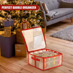 Geezy Christmas Bauble Storage Box 32Pcs Xmas Decoration Ornaments Balls Organiser - thumbnail 2