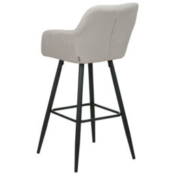 Wyld And Coco Home Velvet Bar Stool Set Of 2 Taupe With Arms, Black Metal Legs, Integrated Footrest - thumbnail 6
