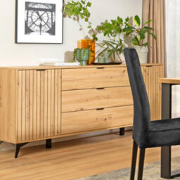 Heze Furniture Lammy 3 Drawers 2 Doors Sideboard 180Cm - Artisan Oak - thumbnail 2