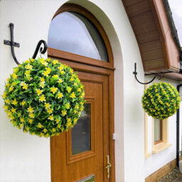 Best Artificial 38Cm Yellow Lily Hanging Basket Flower Topiary Ball - Suitable For Outdoor Use - Weather & Fade Resistant - thumbnail 3