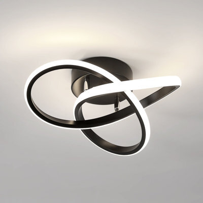 Pheashine Black Aluminium Clover Led Flush Mount Ceiling Light 30W Neutral White 4500K For Bedroom,kitchen,hallway,living Room - image 1