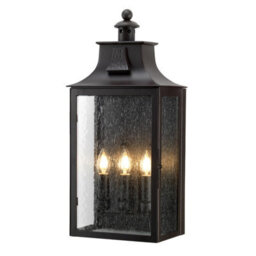 Elstead Balmoral 3 Light Outdoor Wall Lantern Light Old Bronze Ip44, E14