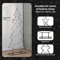 Vidaxl Metal Christmas Tree With Stand Black 150 Cm Steel - thumbnail 8