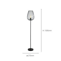 Eglo Newtown Black Metal Floor Lamp, (D) 27.5Cm - thumbnail 4
