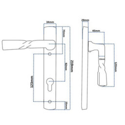 UAP Limited Uap Traditional Black Cast Iron External Door Handles Pair 92mm Centres 219mm Backplate Euro Lock - thumbnail 3