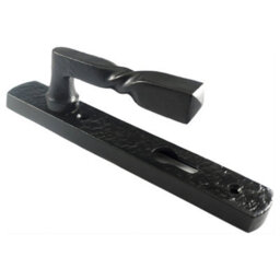 UAP Limited Uap Traditional Black Cast Iron External Door Handles Pair 92mm Centres 219mm Backplate Euro Lock - thumbnail 4