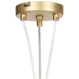 Wyld And Coco Gildedglow 18-Light Pendant Lamp Gold Iron With Frosted Glass Shade, Adjustable Drop For Dining And Living Rooms - thumbnail 6