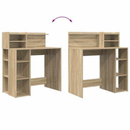 Berkfield Modern Desk With Storage Sonoma Oak 90X48X101.5 Cm Engineered Wood - thumbnail 9