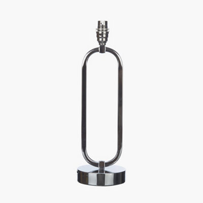Pacific Lifestyle Laura Ashley Chrome Table Lamp Base Slim Oval Silver Metal Design - image 1