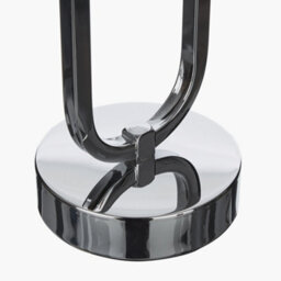 Pacific Lifestyle Laura Ashley Chrome Table Lamp Base Slim Oval Silver Metal Design - thumbnail 3