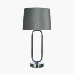 Pacific Lifestyle Laura Ashley Chrome Table Lamp Base Slim Oval Silver Metal Design - thumbnail 4