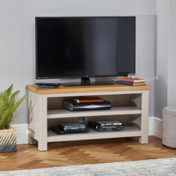 The Furniture Market Cotswold Grey Painted Small Tv Unit Up To 50 Tv Size - thumbnail 1
