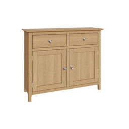FWSTYLE Natural Oak Pre Assembled 2 Door 2 Drawer Sideboard - thumbnail 2