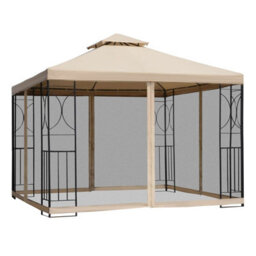 Outsunny 3X3(M) Outdoor Gazebo Patio Pavilion Canopy Tent W/ Netting & Shelf - thumbnail 2