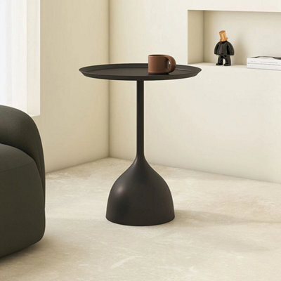 Black Small End Table For Living Room Durable Powder Coated Iron Design - image 1