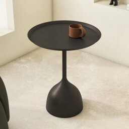 Black Small End Table For Living Room Durable Powder Coated Iron Design - thumbnail 3