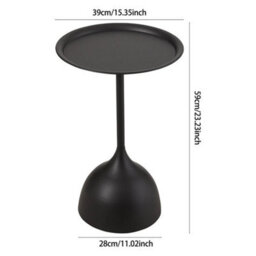 Black Small End Table For Living Room Durable Powder Coated Iron Design - thumbnail 2