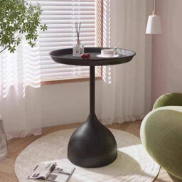 Black Small End Table For Living Room Durable Powder Coated Iron Design - thumbnail 5