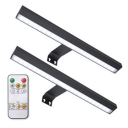 Valuelights Ryle Pair Of - Easy Fit Touch Dimmer Rechargeable Picture Wall Light - Black - thumbnail 1